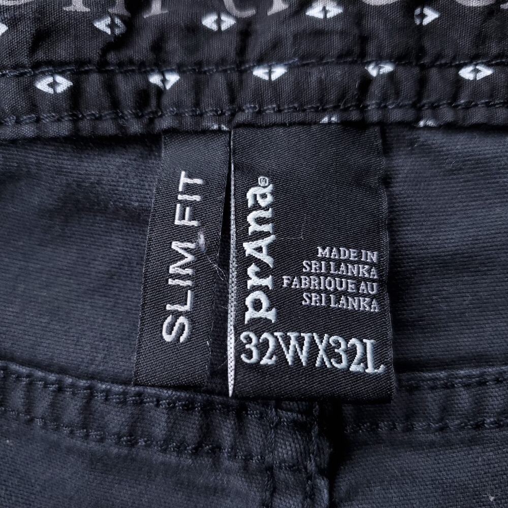 Prana Burt Slim Fit Canvas Pants Men 32x29 (Altered Hem) Black Straight Leg - Picture 5 of 9